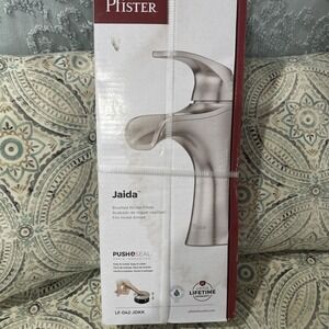 Pfister Jaida Brushed Nickel Waterfall Bathroom Sink Faucet Push & Seal Drain